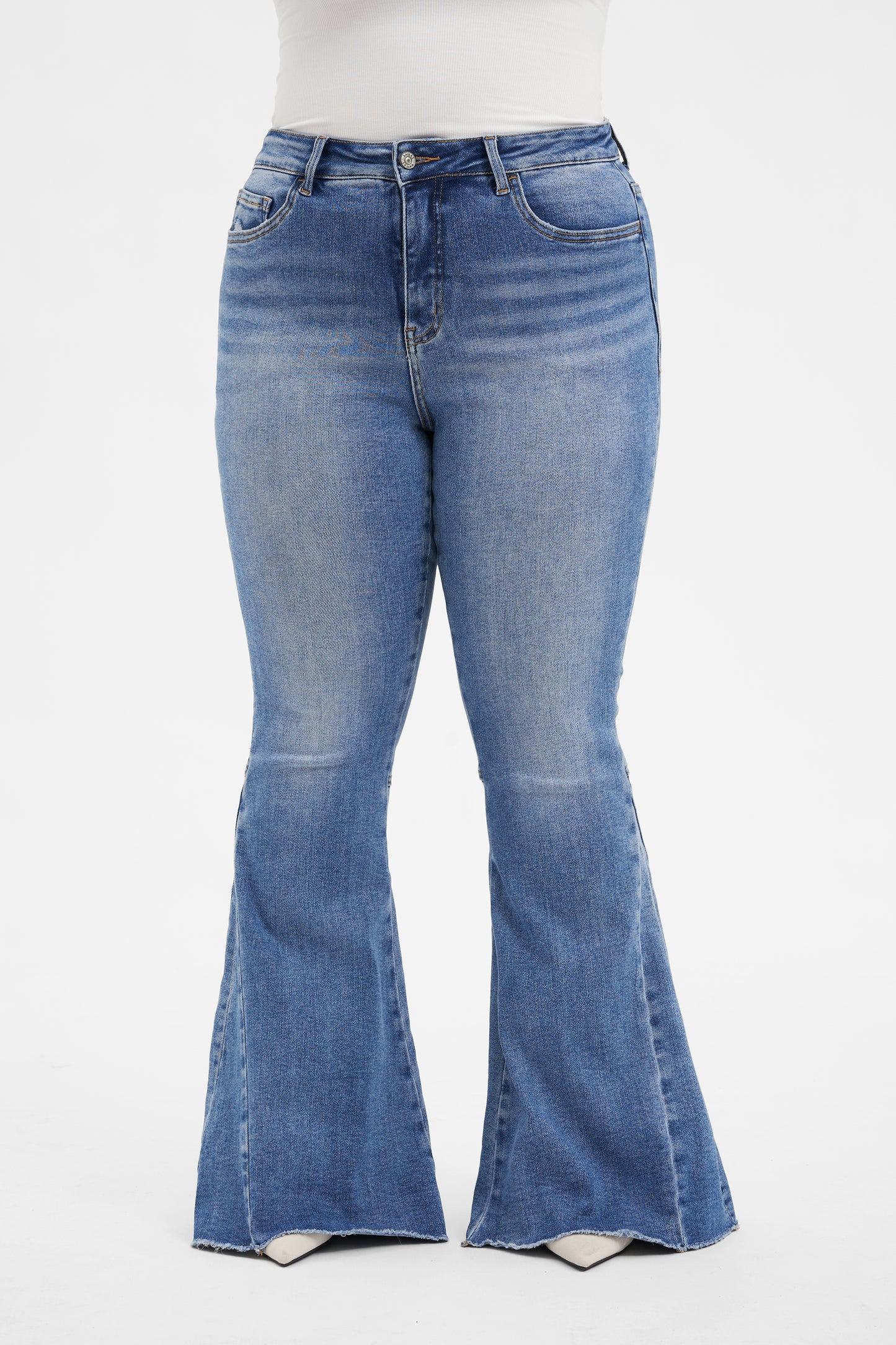 ANNA HIGH RISE FLARE JEANS BYF1121-P ISLAND PLUS SIZE
