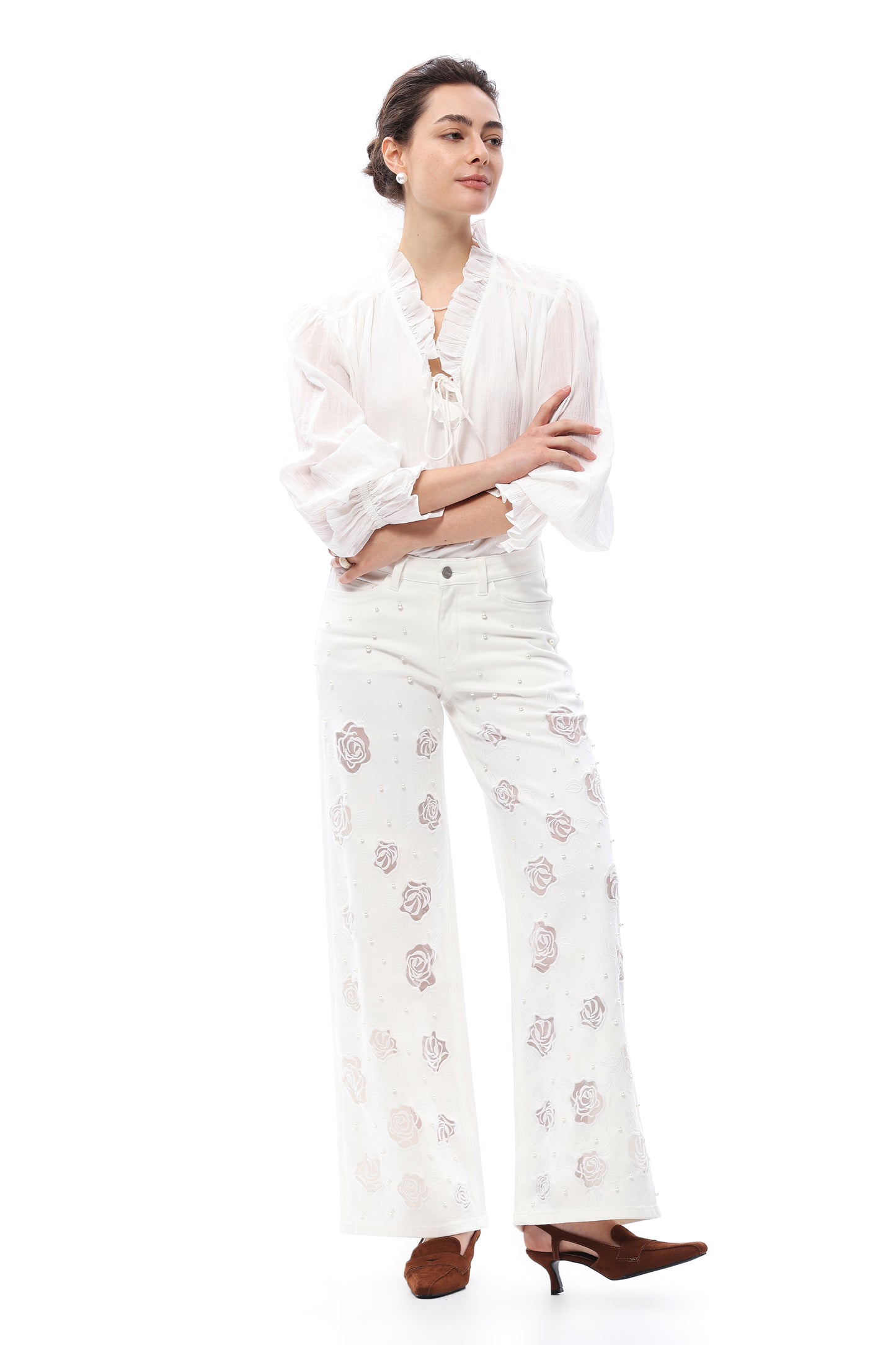 MID RISE WIDE LEG BYW8304 WHITE