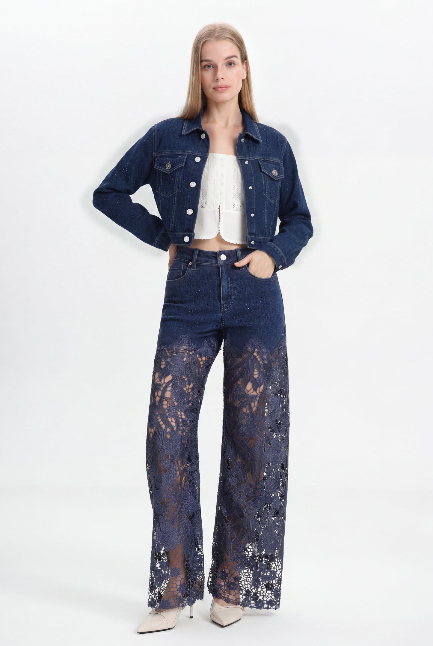 ALICE DENIM JACKET WITH RHINESTONES