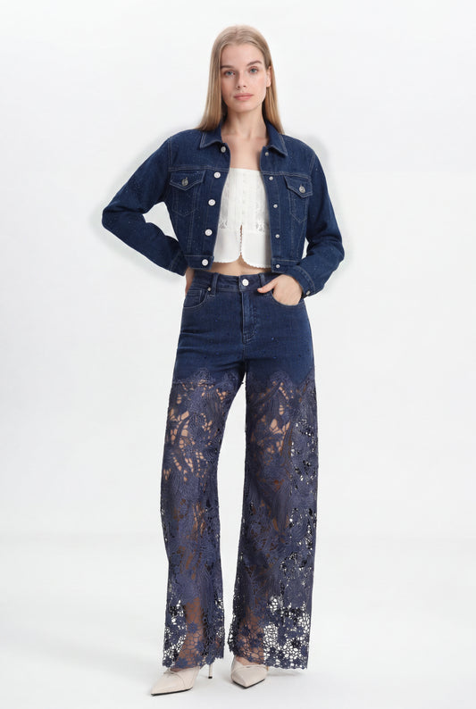 ALICE DENIM JACKET WITH RHINESTONES