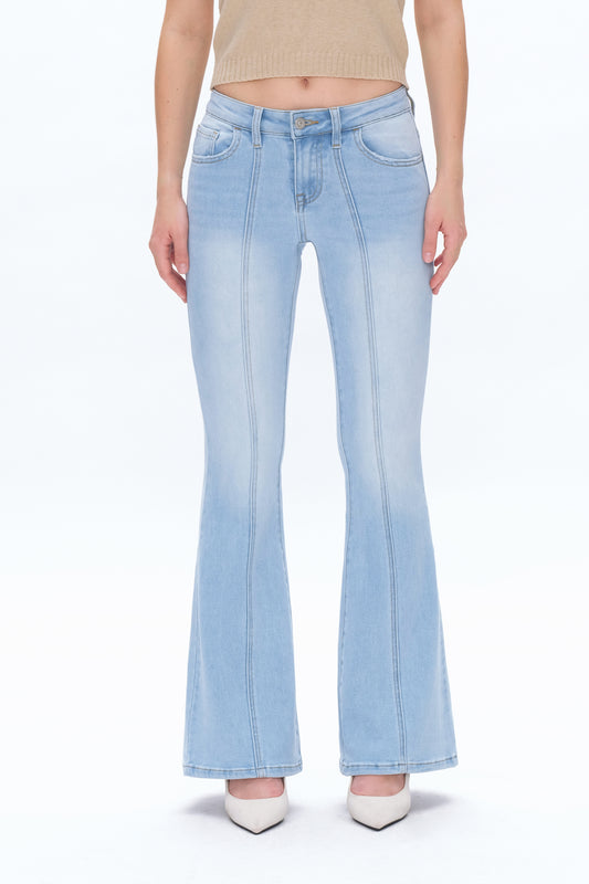 JULIA MID RISE FLARE LEG DENIM JEANS BYF1141 (BYMJ105) LIGHT BLUE