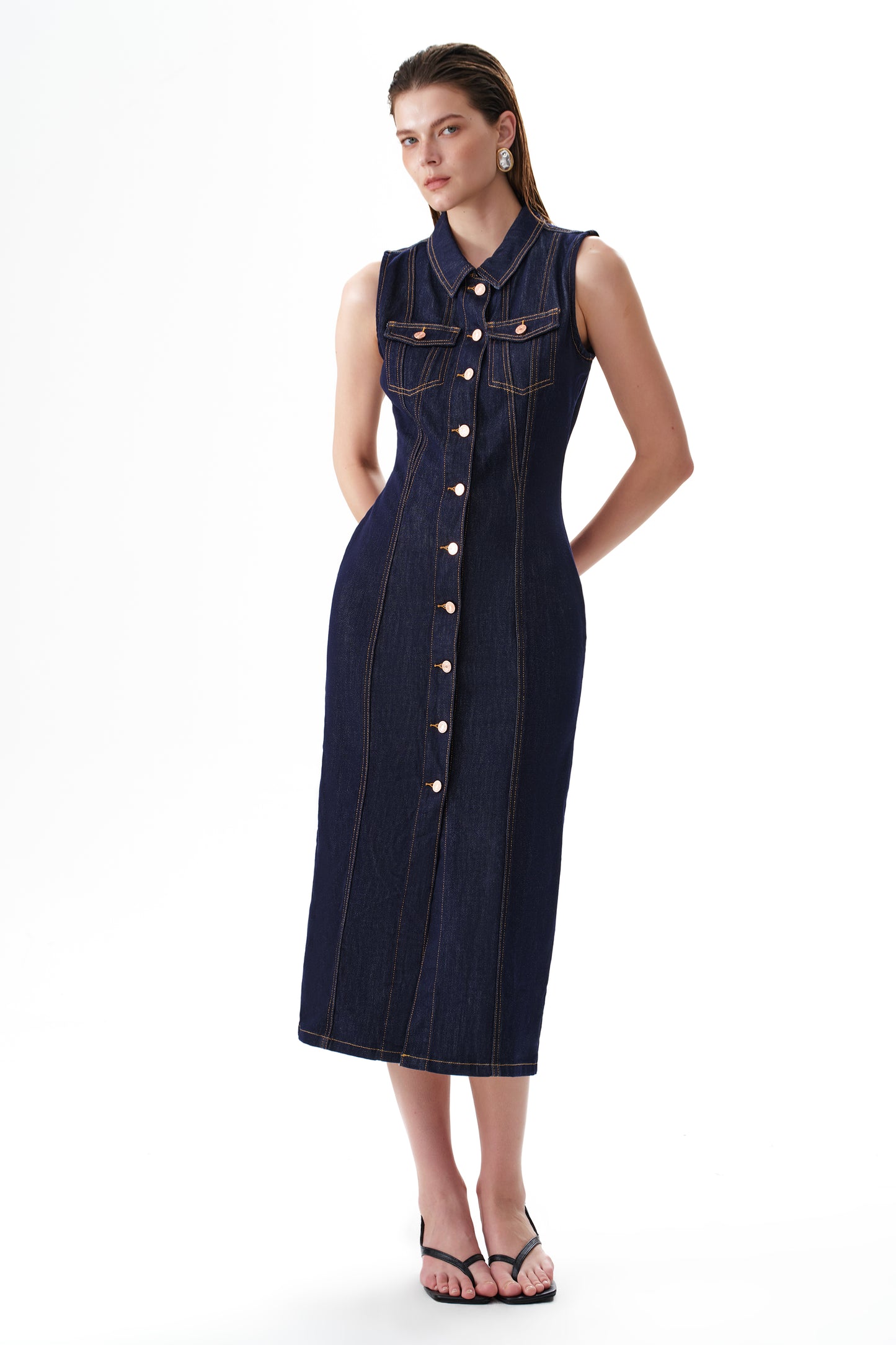 JULIA CARDIGAN DENIM DRESS