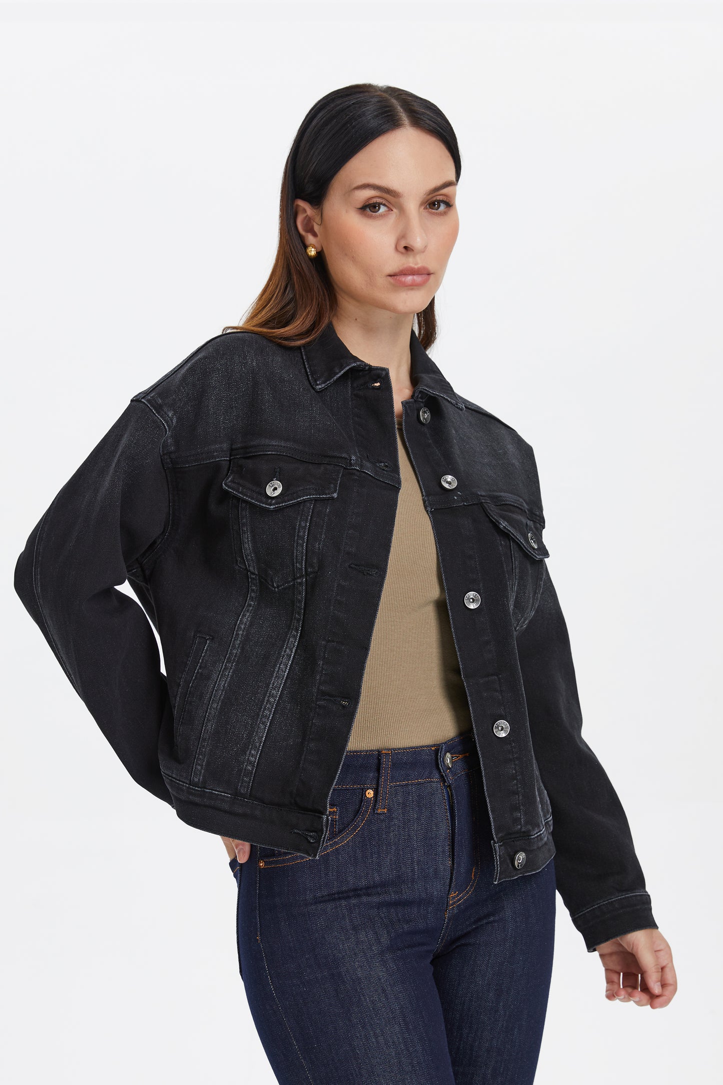 OVERSIZED DROP SHOULDER JACKET BYJ9019 BLACK