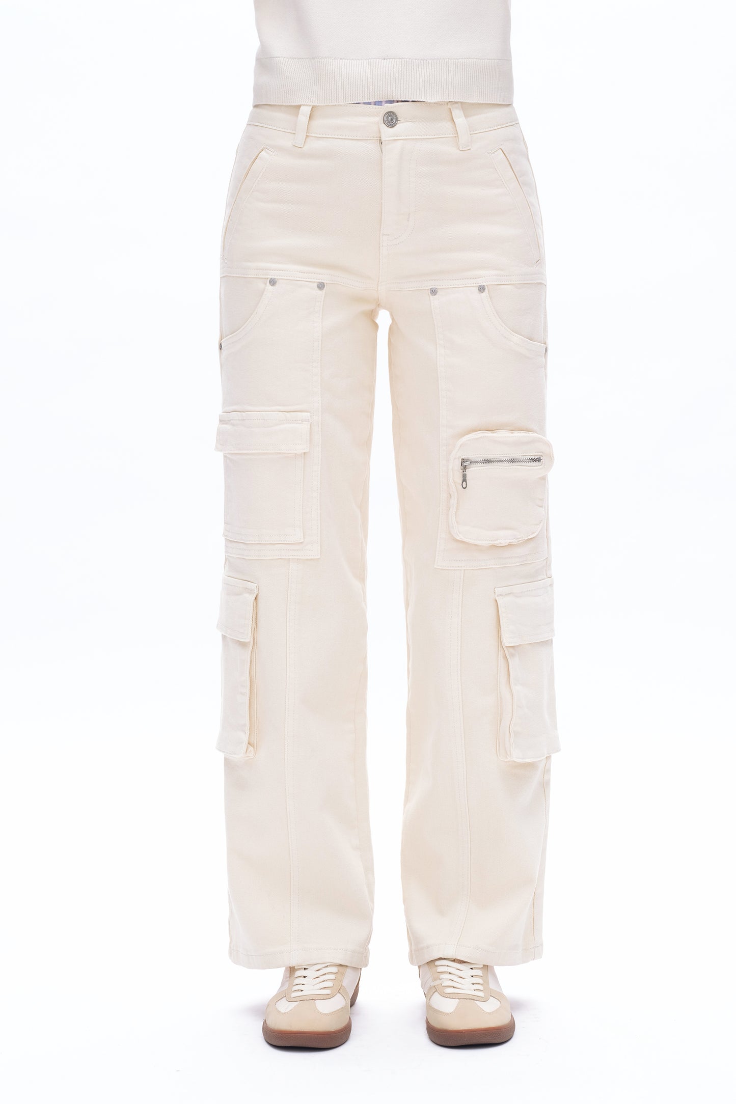 CARRY MID RISE WIDE LEG CARGO PANTS BYW8147 (BYMJ020) OFF WHITE