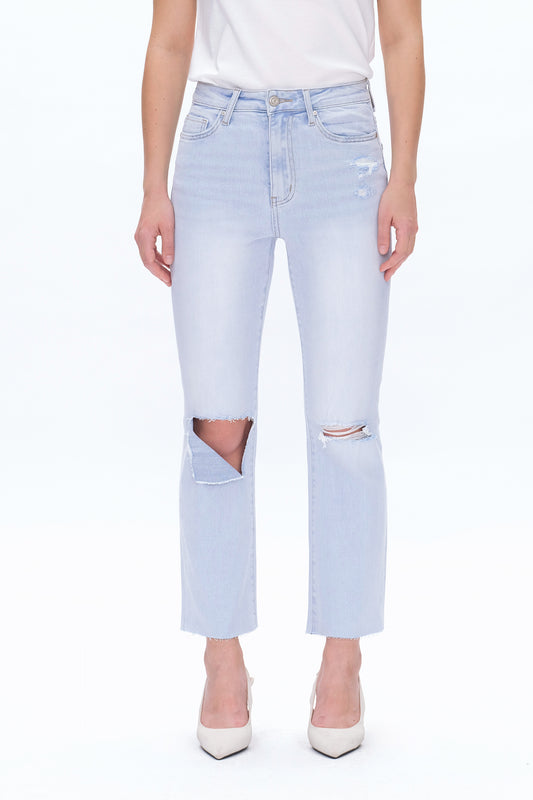 BELLA HIGH RISE CROPPED STRAIGHT JEANS BYT5194 (BYHE199) SKY BLUE