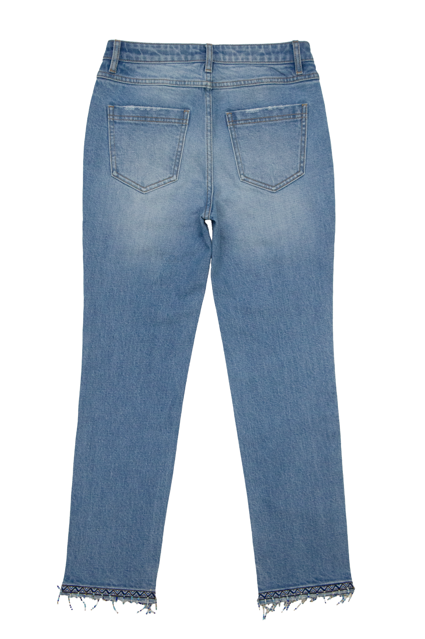 MID RISE SLIM STRAIGHT CROPPED DENIM JEANS BYT5288 (DJFQW030) LIGHT BLUE