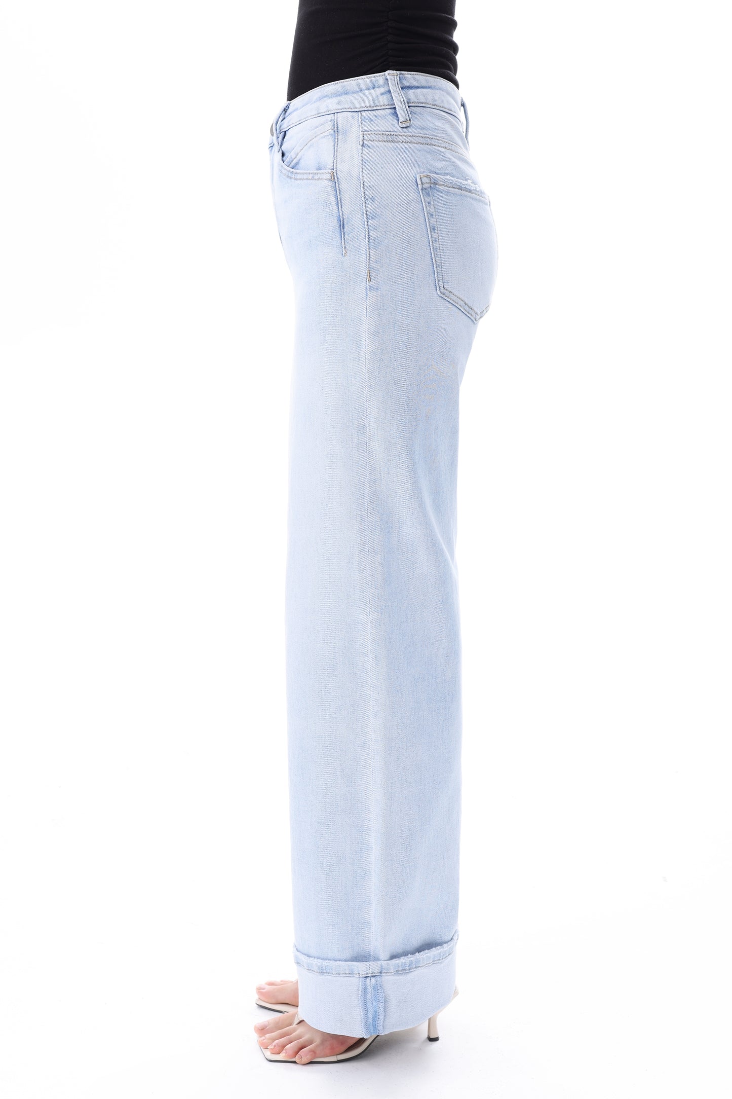 NEW YORK M-HIGH RISE WIDE LEG FULL JEANS  BYW8415