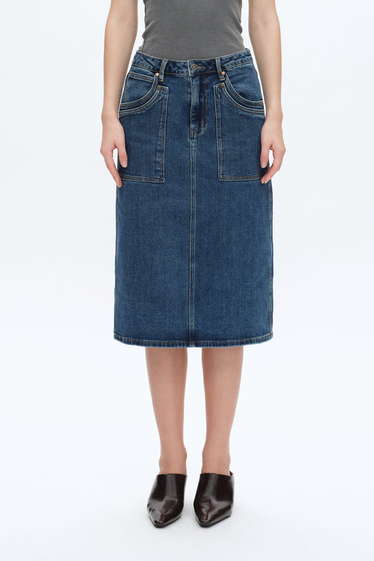 BETH MIDI DENIM SKIRT BYK7037 (BYLY017) FREEFALL