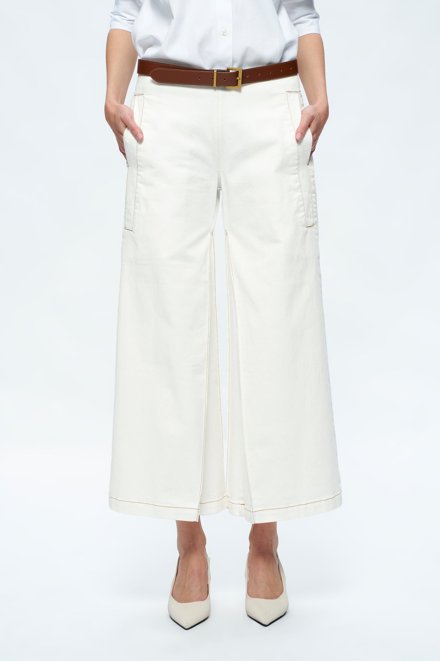 TIMOTHY LOW RISE RELAX WIDE LEG TROUSERS BYMD001 (BYMJ120) CREAM