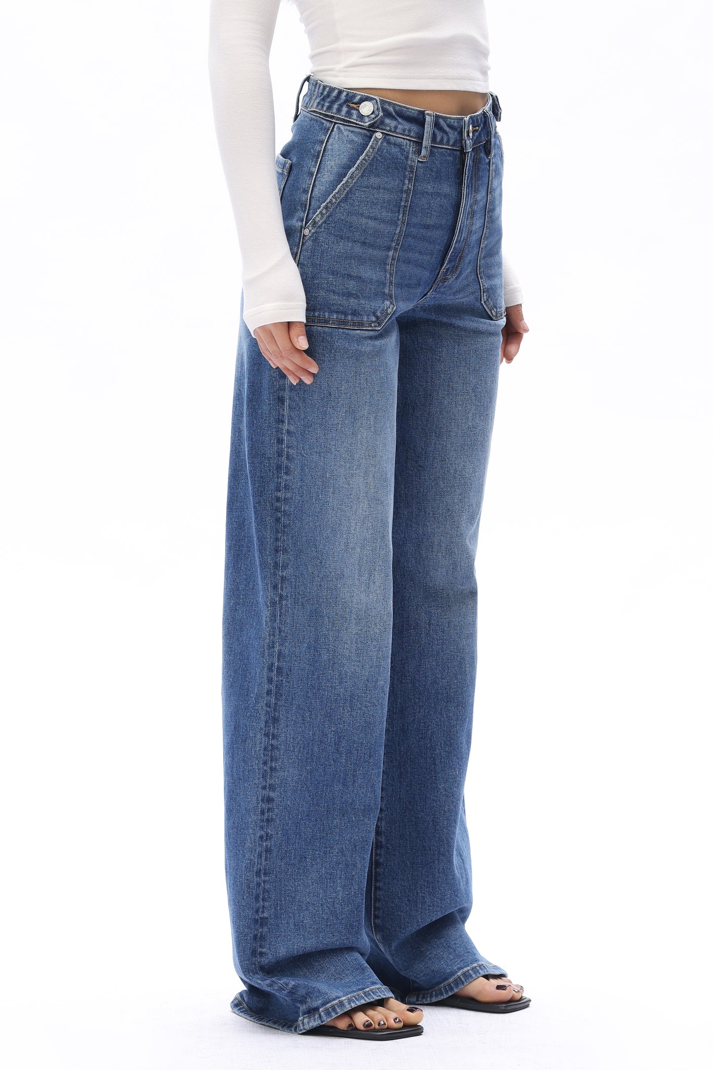 BRIAR HIGH RISE WIDE LEG BYW8275 (BYJJ019) MEDIUM BLUE