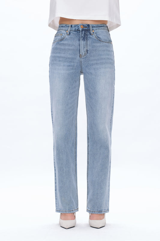 DALILA HIGH RISE RELAXED STRAIGHT JEANS BYT5196 (BYHE086) ICE BLUE