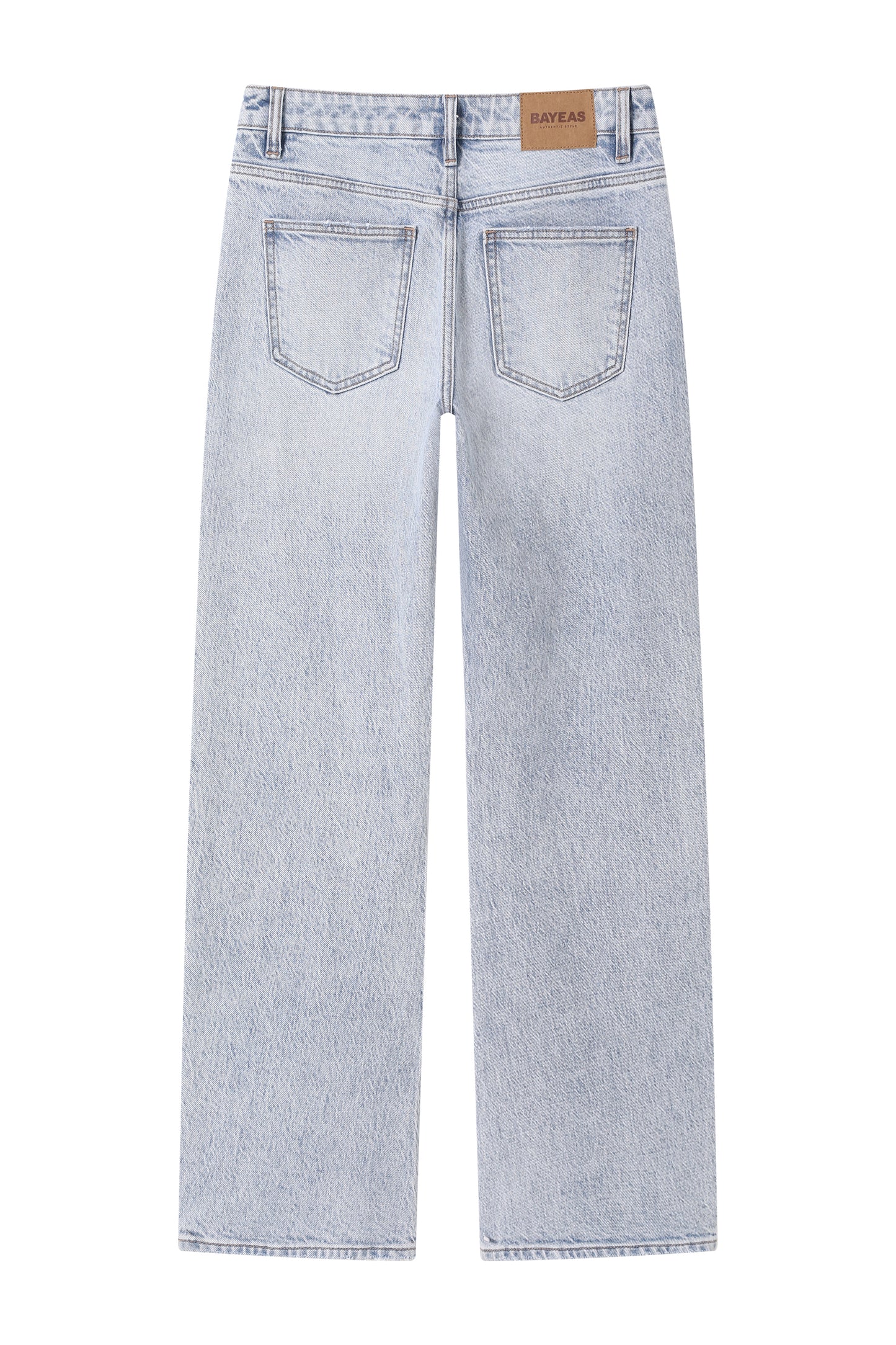 MID RISE BARREL LEG DENIM JEANS BYOX010 (BYHE248) LIGHT BLUE