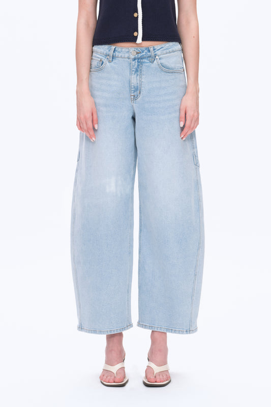 MID RISE BALLOON DENIM JEANS BYOX005 (BYMJ192) LIGHT BLUE