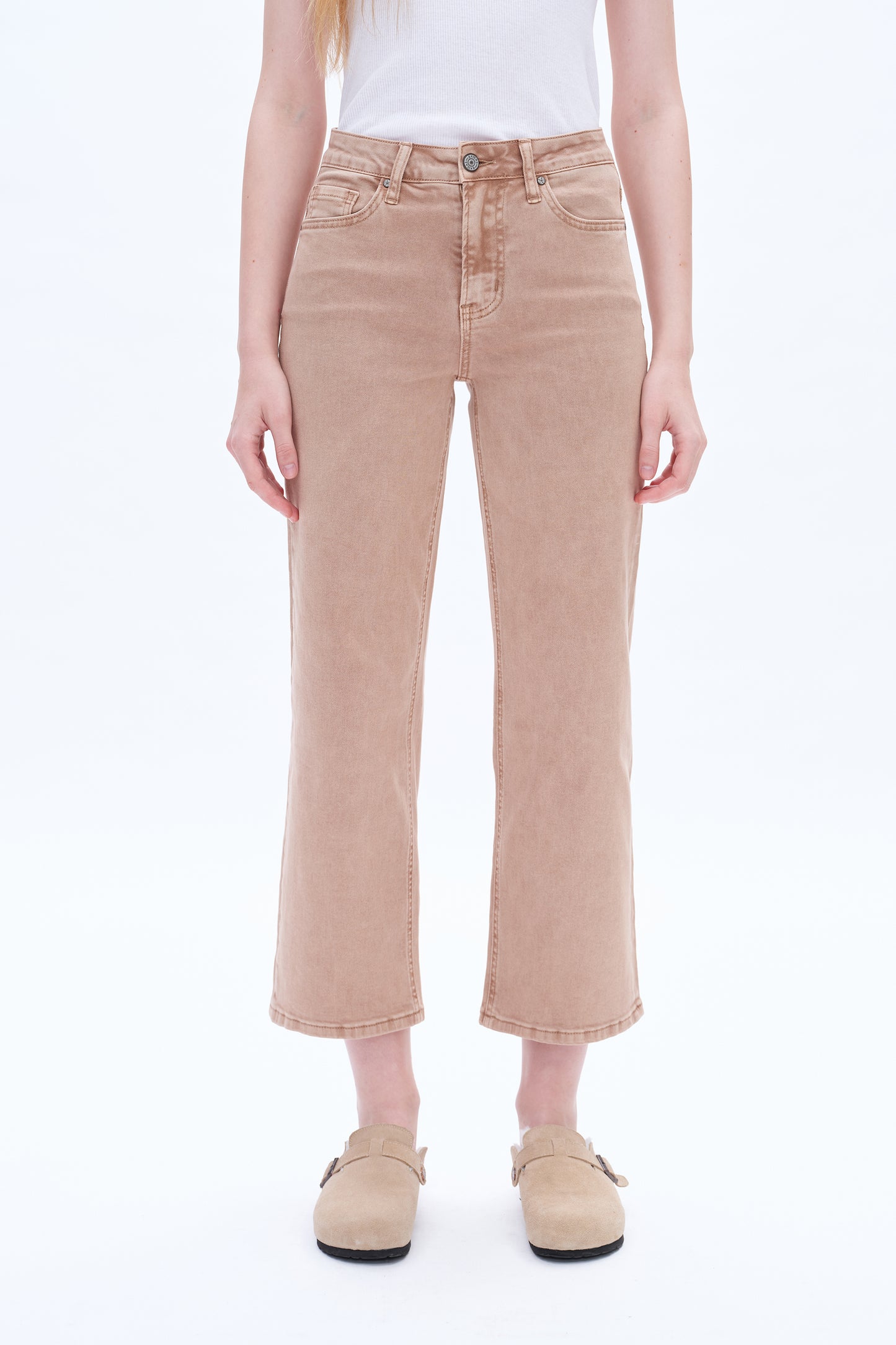 BELLA MID RISE STRAIGHT PANTS BYT5198 (BYHE110) NOCCIOLA