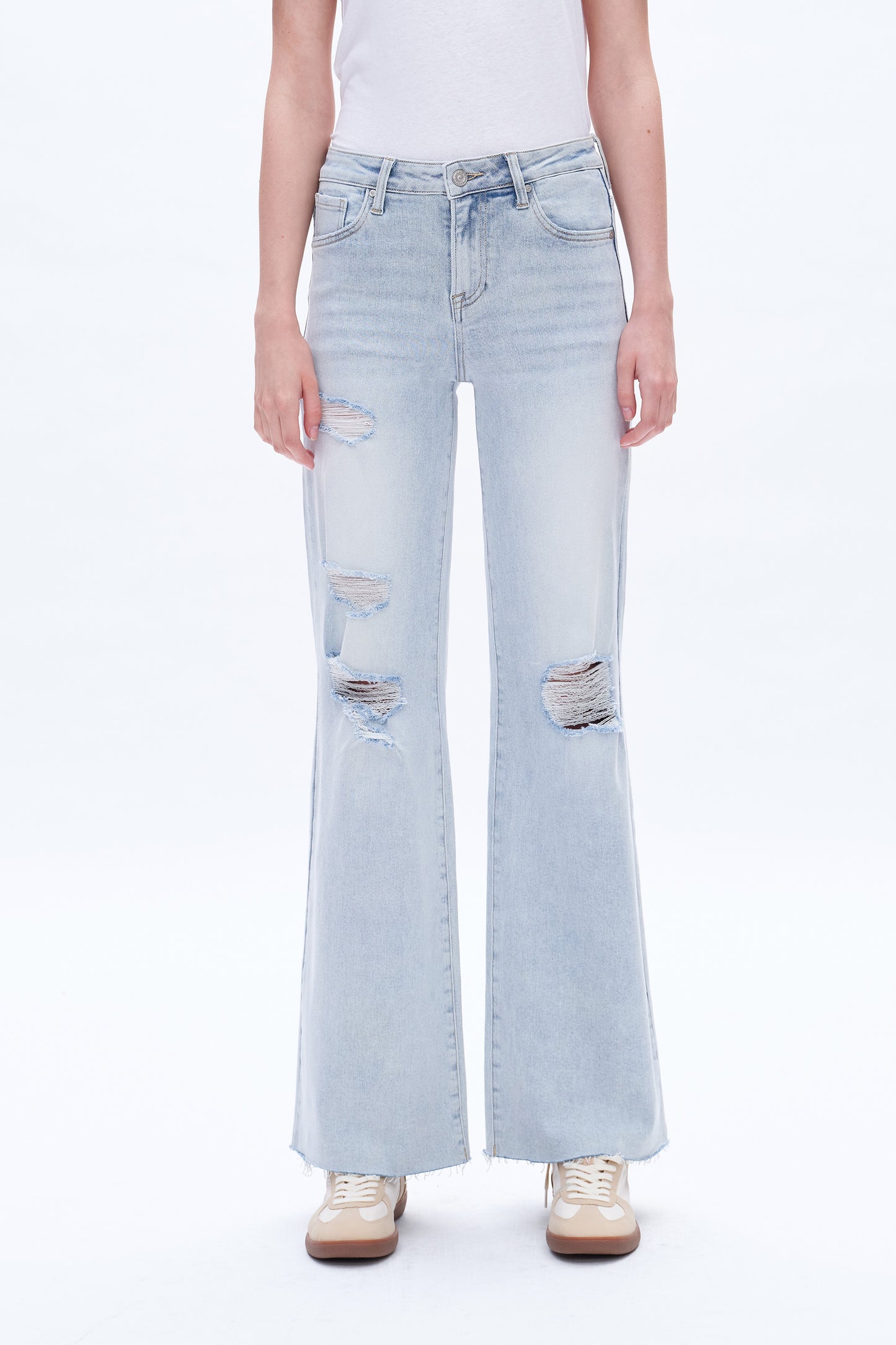 HIGH RISE WIDE LEG STRAIGHT JEANS BYW8109 WHISPY