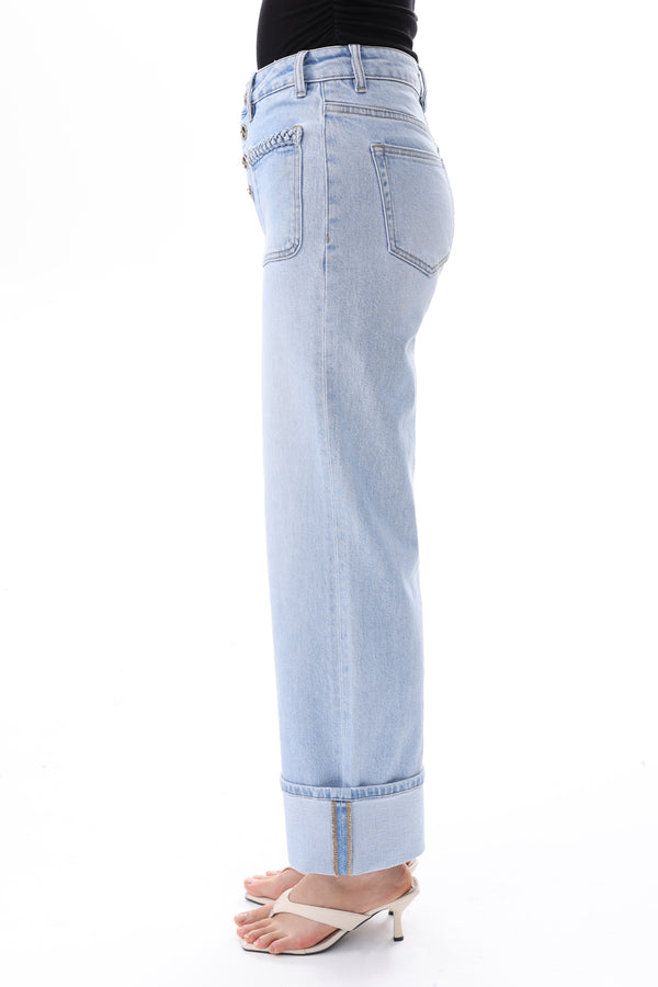 HONG KONG SUPER HIGH RISE STRAIGHT ANKLE CUFFED JEANS BYT5364