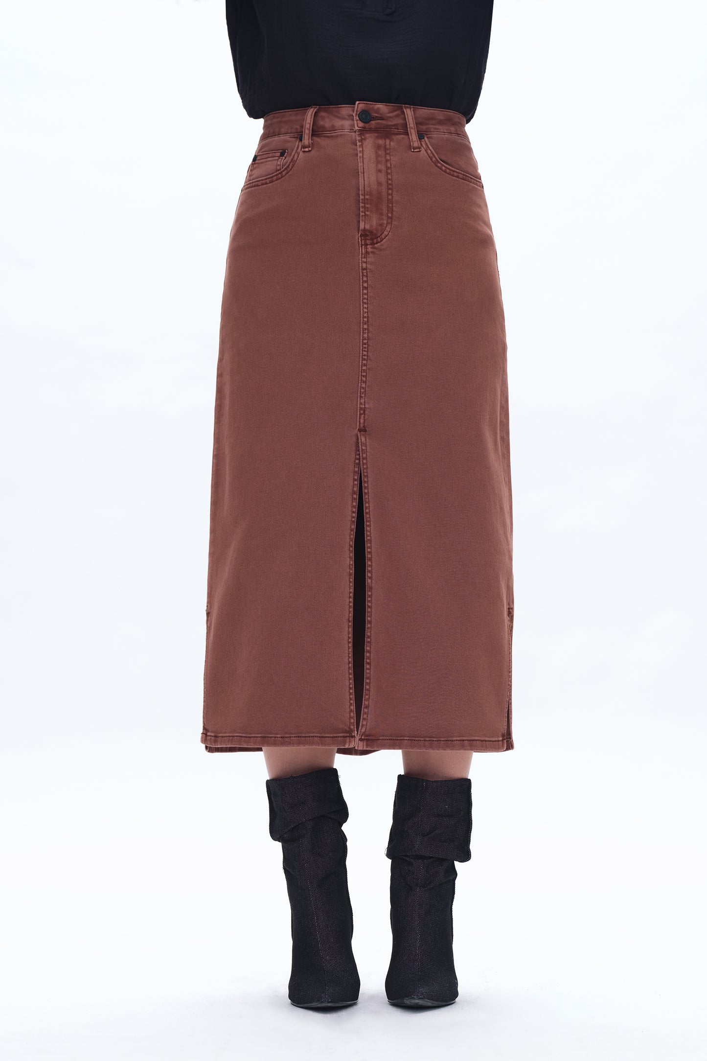 LILA STRETCH FISHTAIL SKIRT BYK7035 (BYLY058) CAPPUCCINO