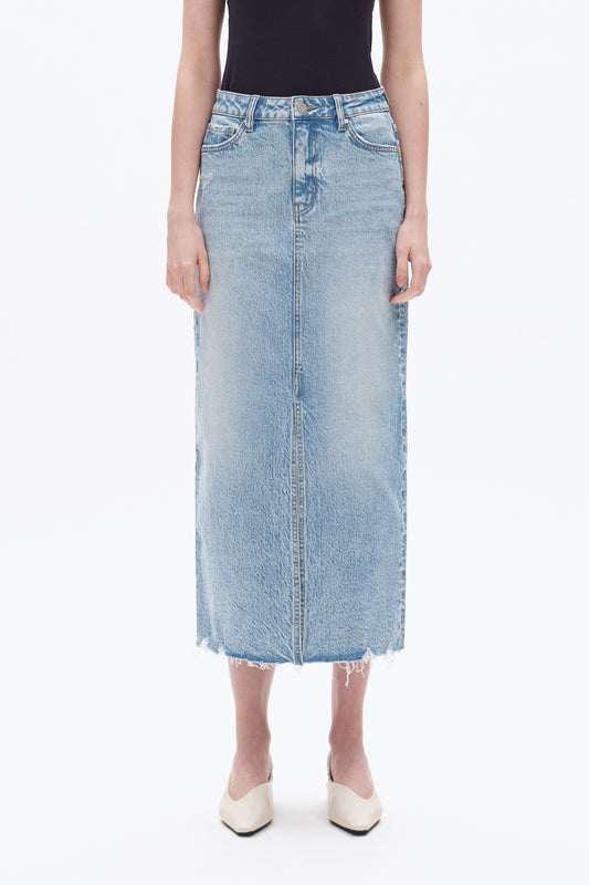 MIDI DENIM SKIRT BYK7059 (BYHE232) MEDIUM BLUE