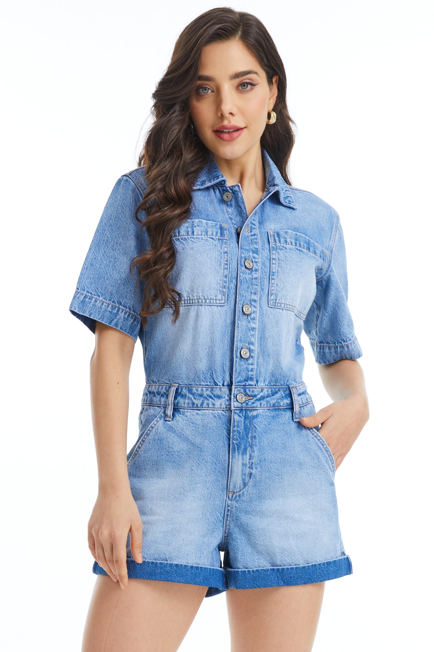 CHLOE DENIM ROMPERS BYRL013 (BYLY029) DOVE