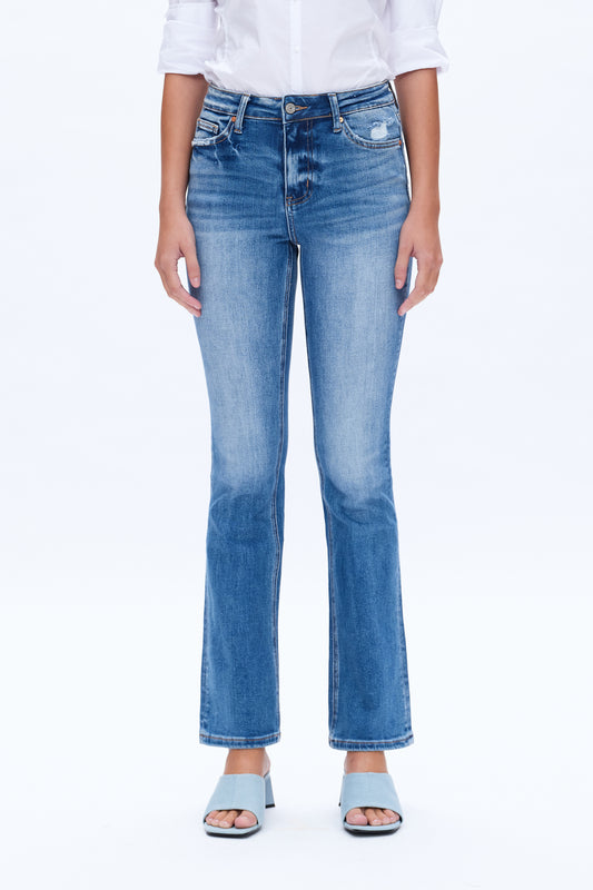 HIGH RISE FLARE JEANS BYF1094 MEDIUM BLUE