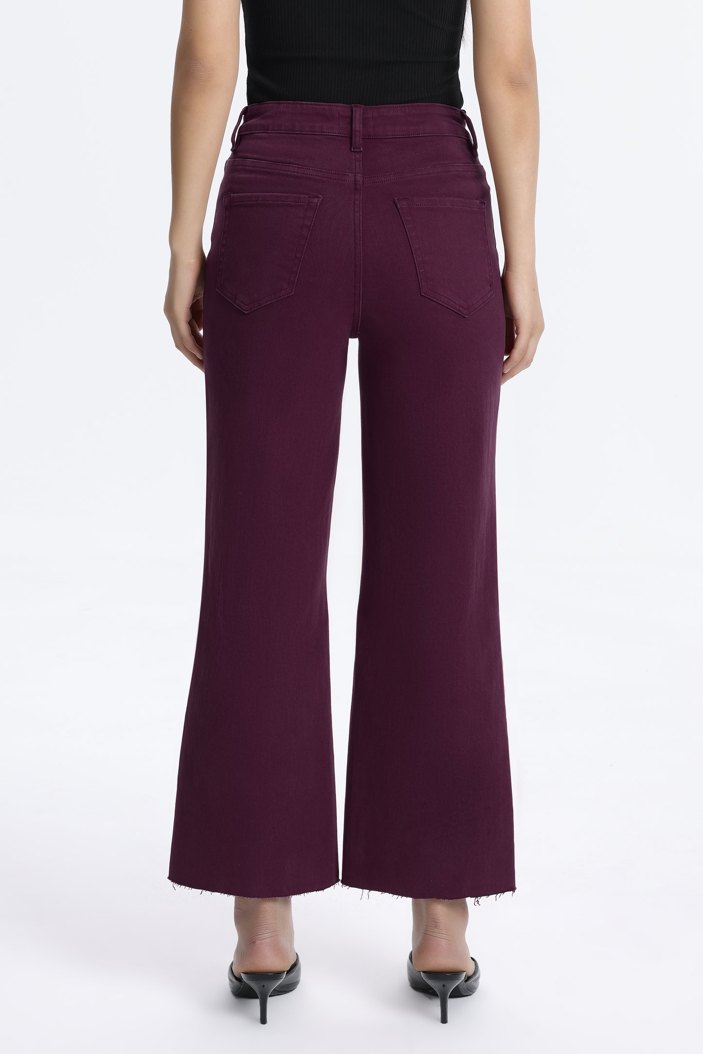 HIGH RISE WIDE LEG BYW8015 MAROON