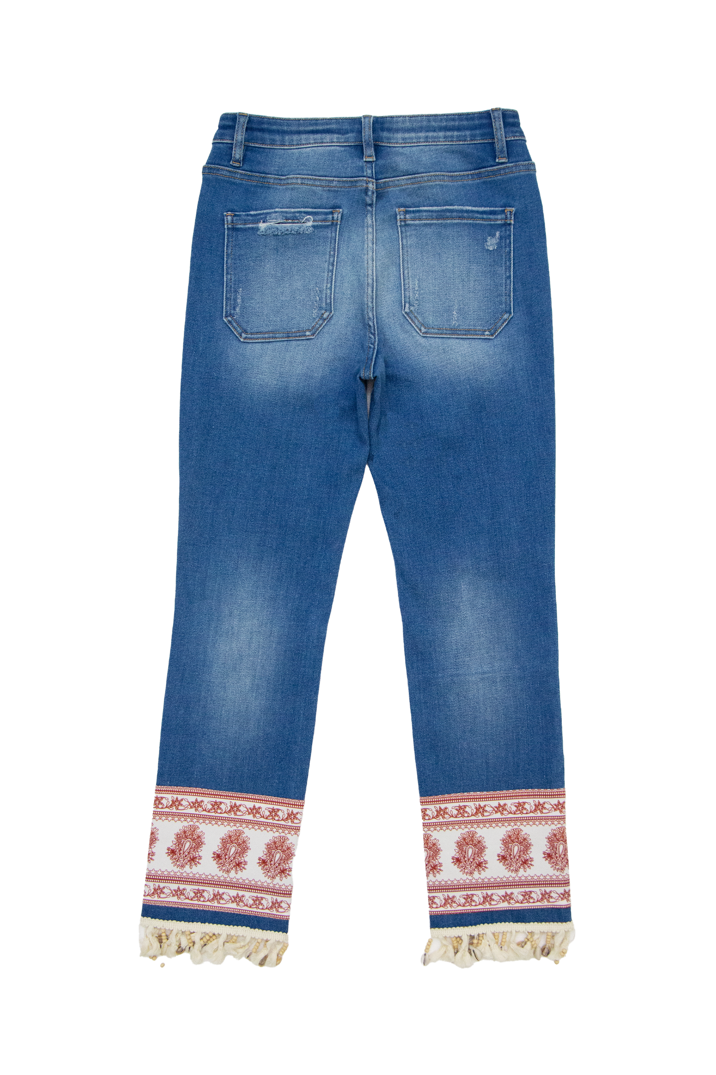 MID RISE CROPPED STRAIGHT LEG DENIM JEANS BYT5291 (DJFQW032) MEDIUM BLUE