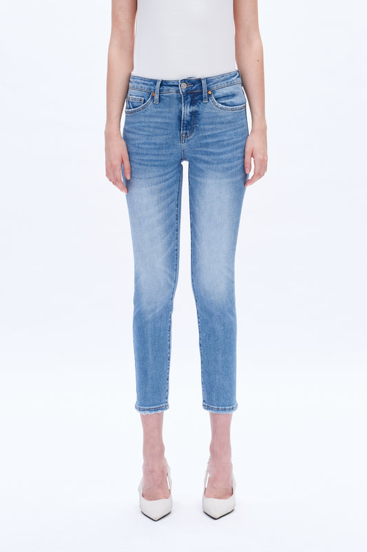 HIGH RISE SLIM STRAIGHT JEANS BYT5170 (BYHE074) FAIRY BLUE