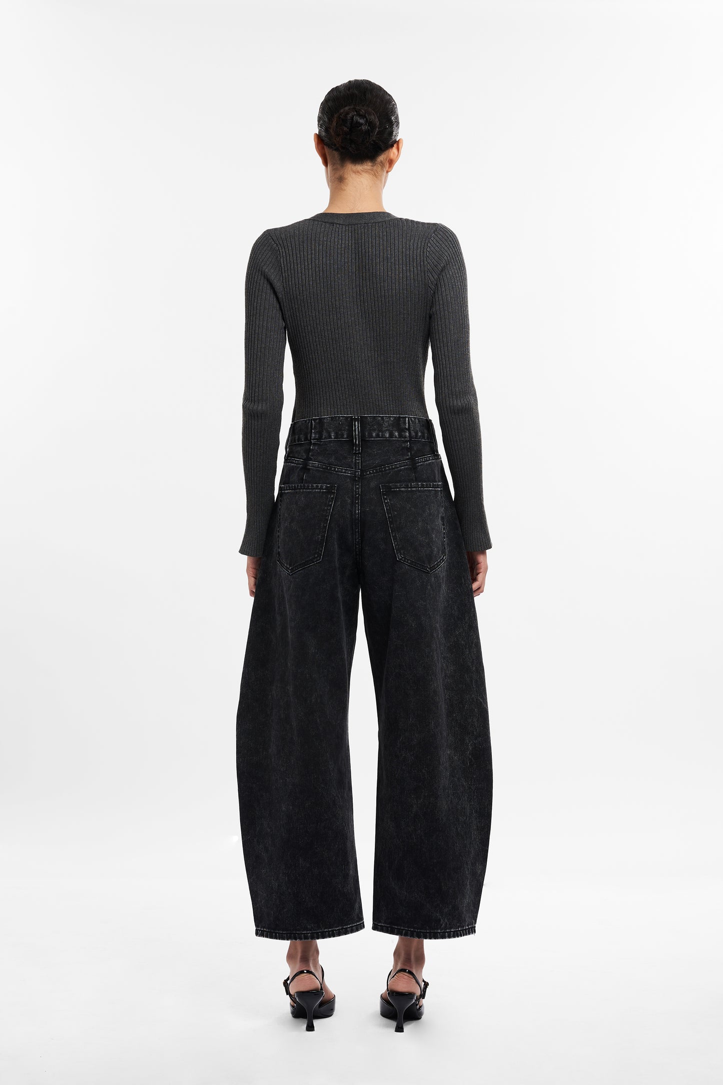 KATIA TAILORED BARREL LEG JEANS BYOX003 (BYGG012) BLACK