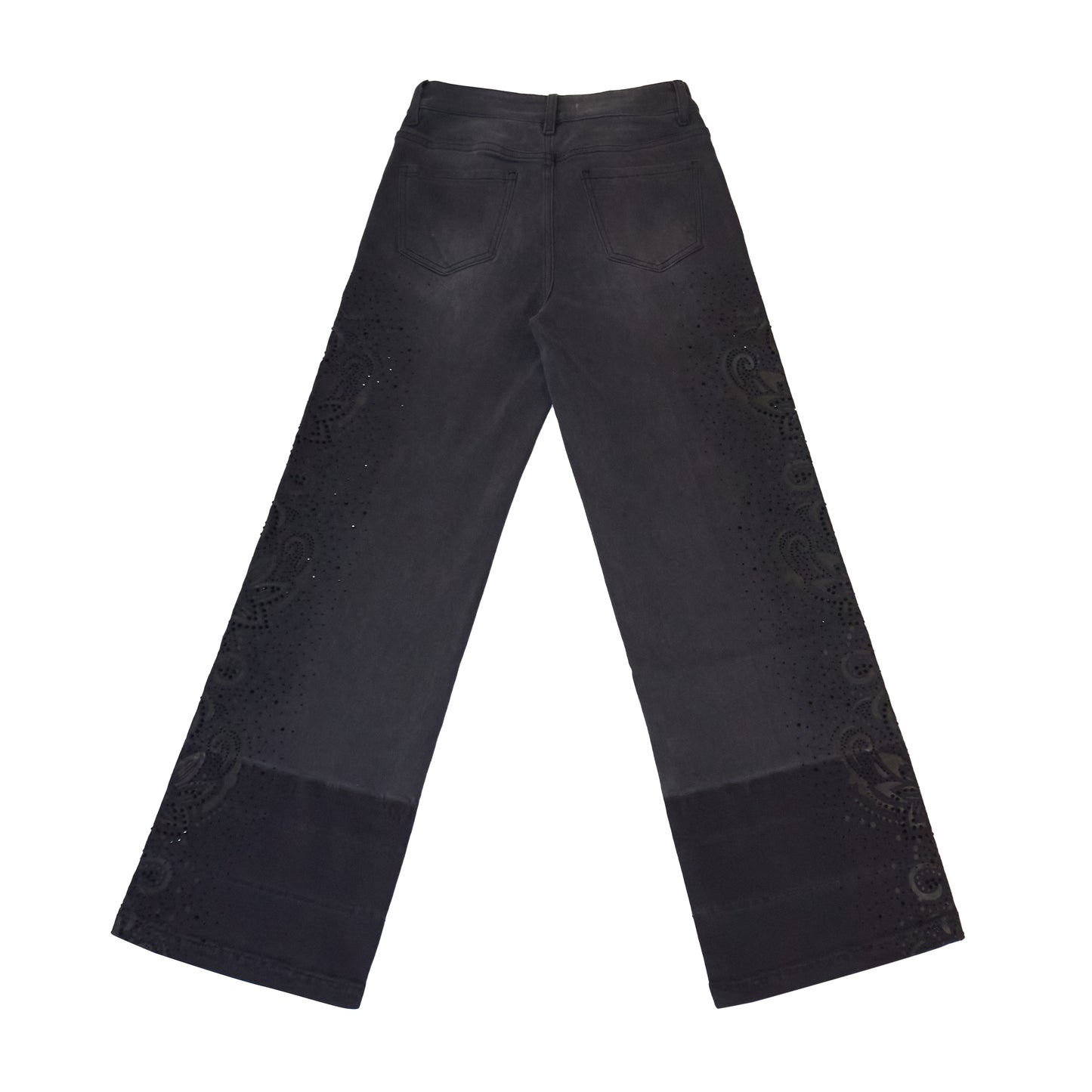 HIGH RISE WIDE LEG DENIM JEANS BYW8266 (BYWR011) BLACK