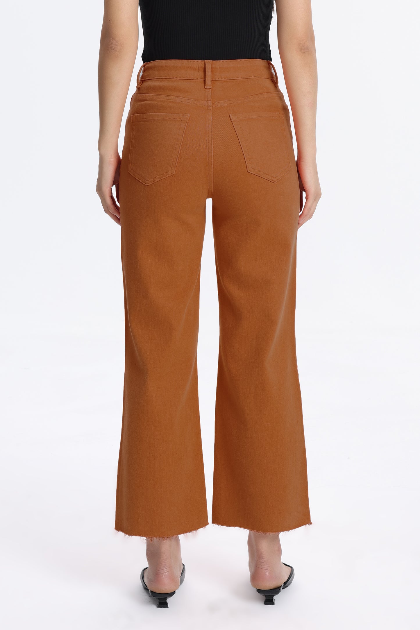 HIGH RISE WIDE LEG BYW8015 BURNT ORANGE