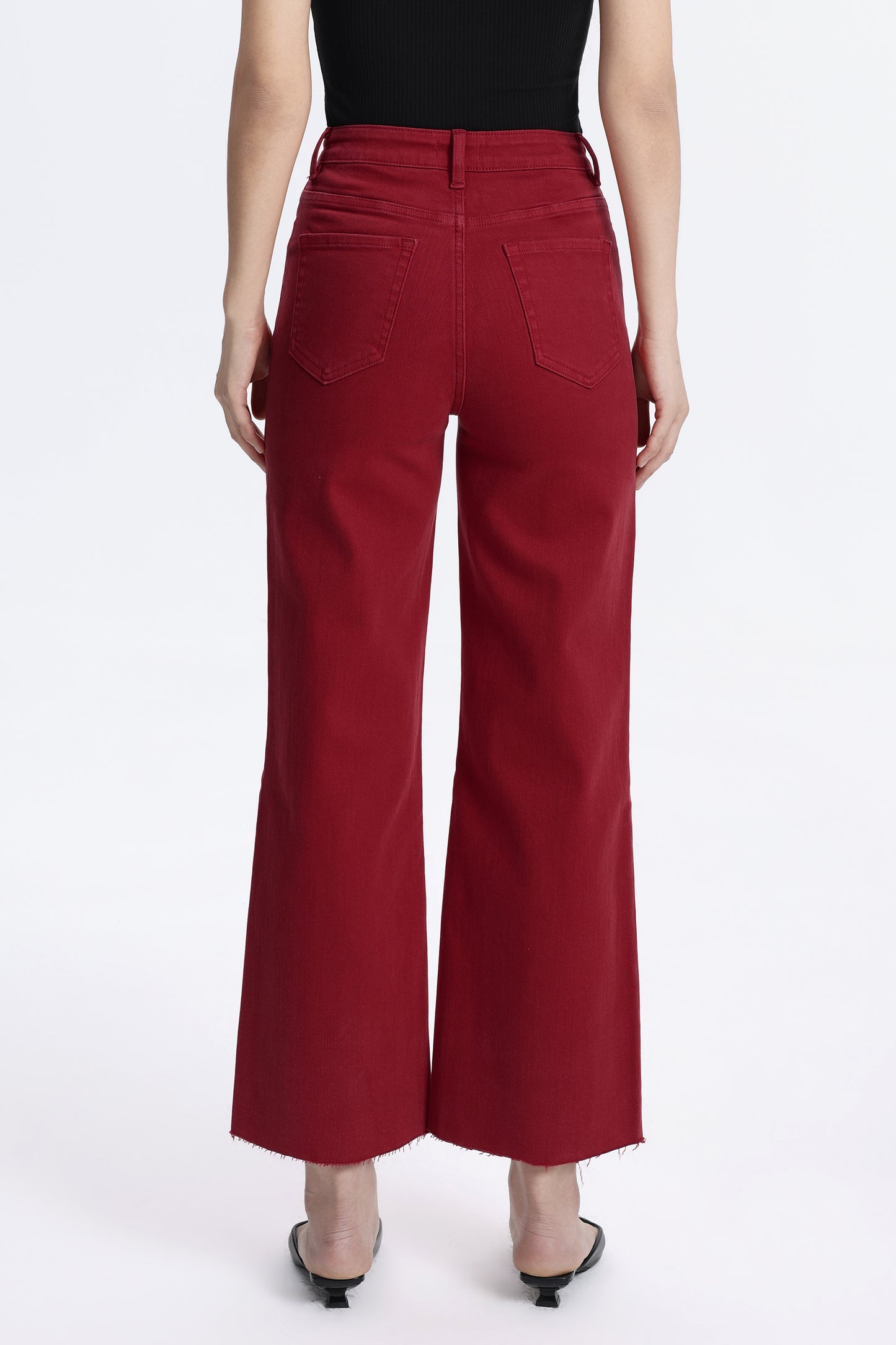 HIGH RISE WIDE LEG BYW8015 CRIMSON
