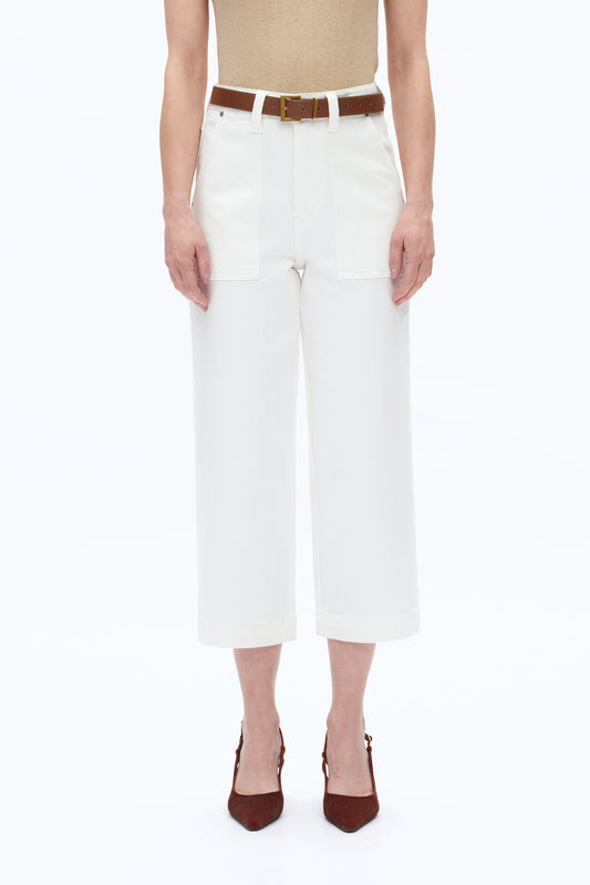 HIGH RISE RELAX STRAIGHT LEG PANTS BYT5266 (BYHE300) WHITE