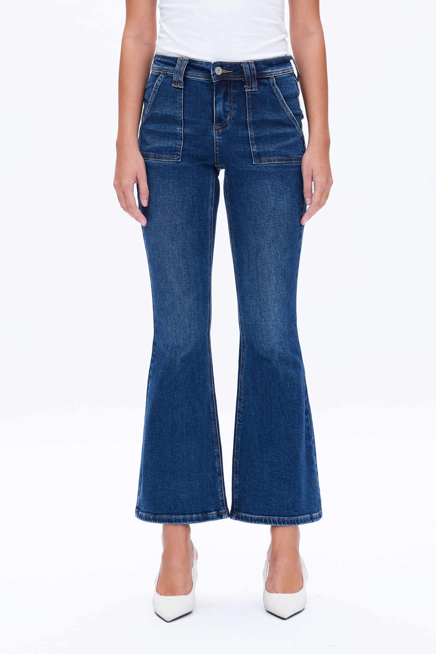 JESS MID RISE FLARE JEANS BYF1135 (BYHE214) DEEP SEA