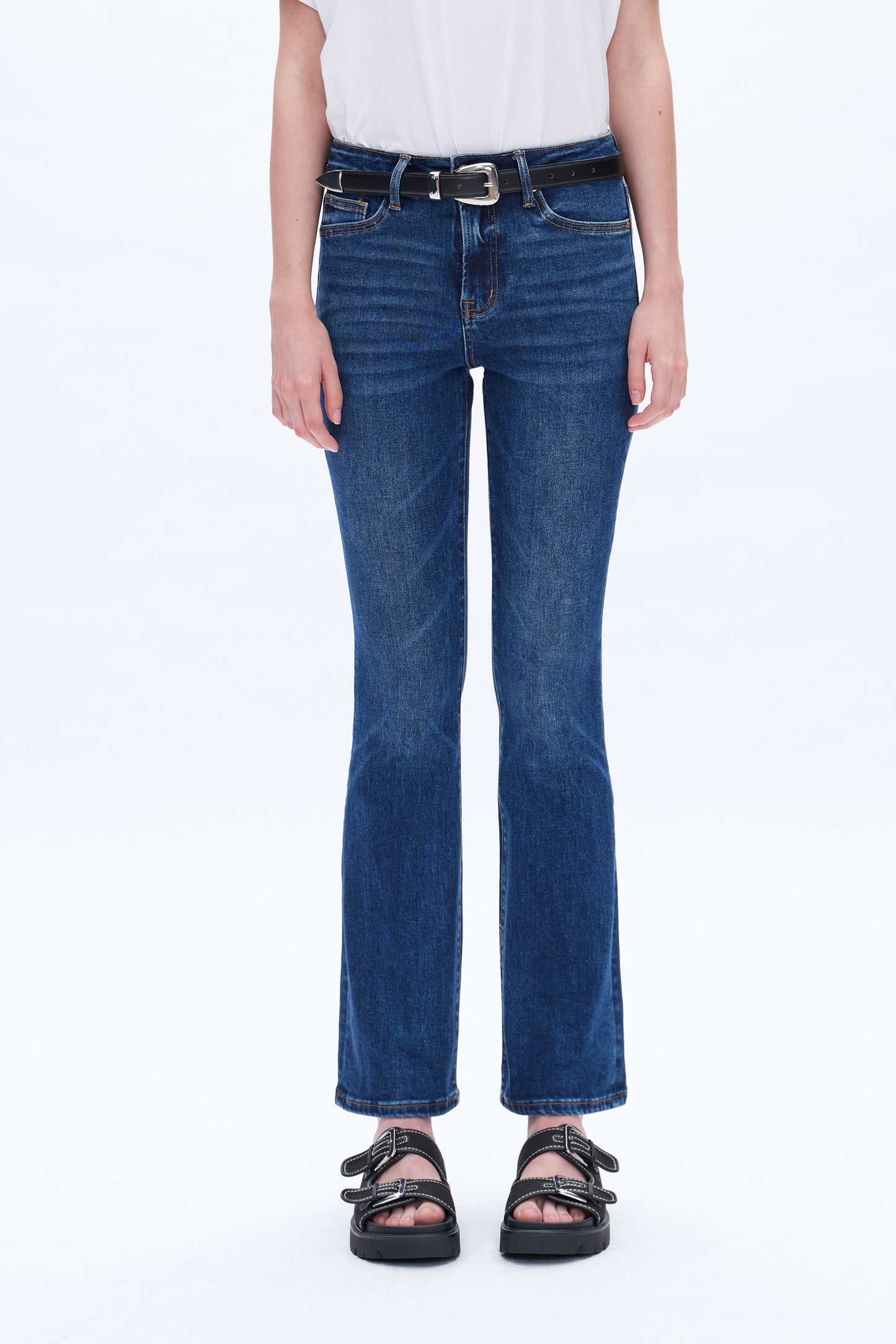 HIGH RISE BOOTCUT JEANS BYF1126 (BYHE077) DEEPSEA