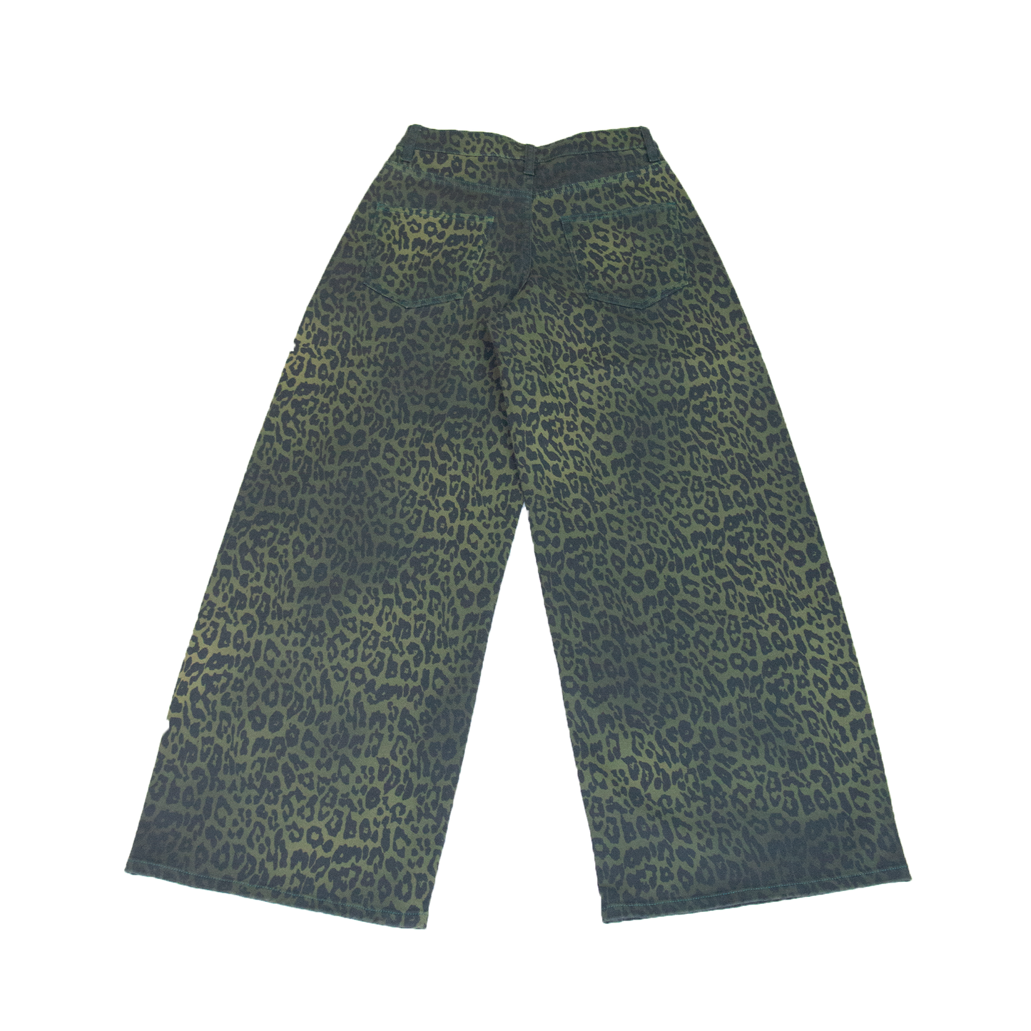 HIGH RISE PRINTED BARREL LEG PANTS BYOX022 (BYJJ010) GREEN