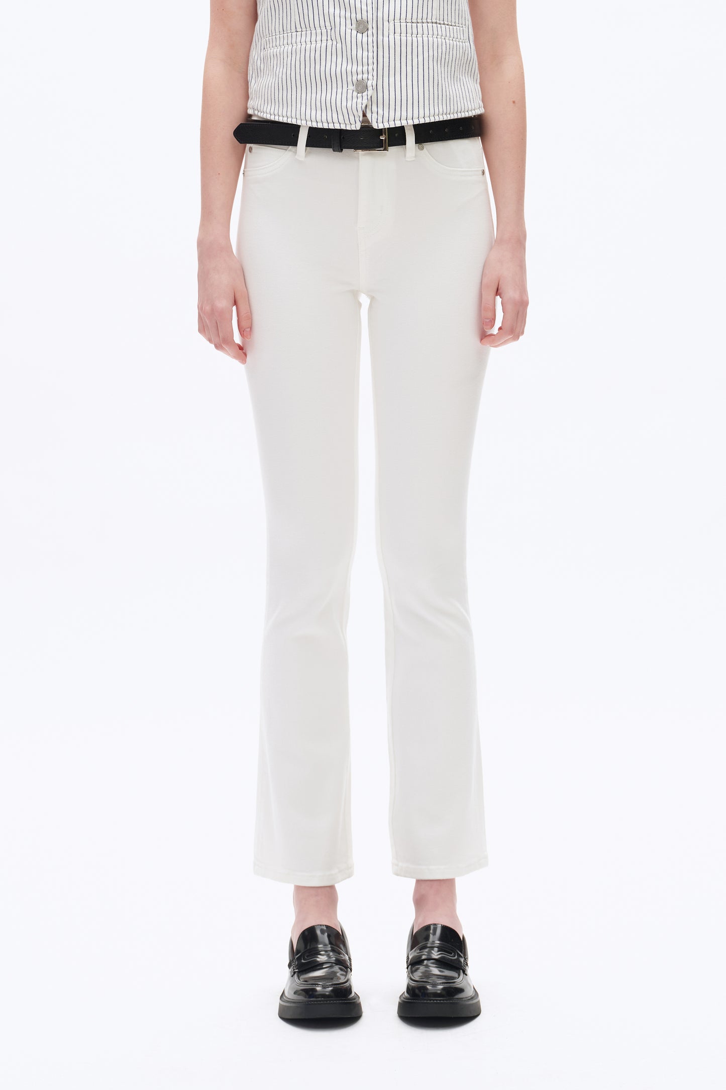 MID RISE FLARED PANTS BYF1155 (BYMJ154) WHITE