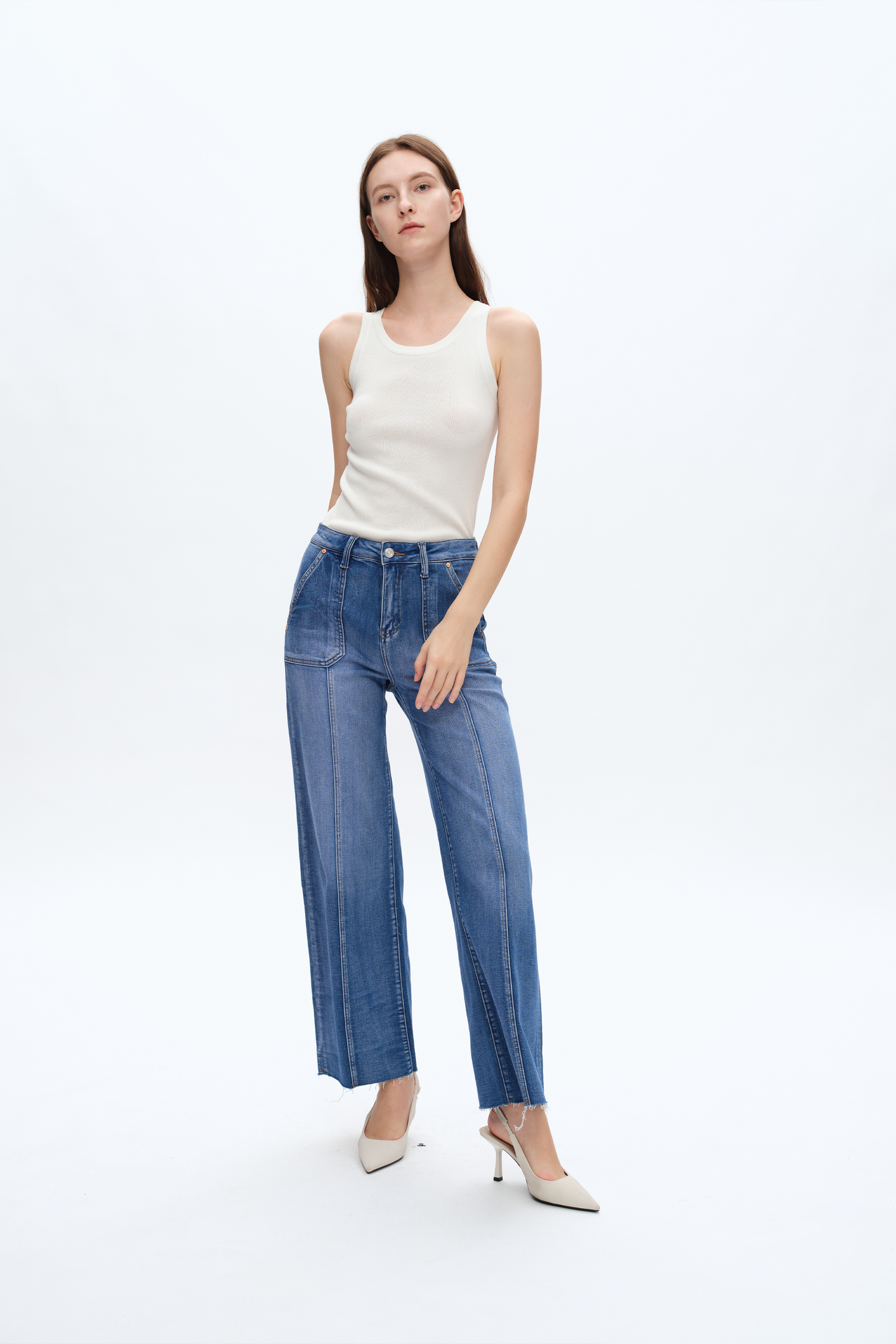 JESS HIGH RISE RELAXED STRAIGHT JEANS BYT5190 (BYLY015) BLUELOVER