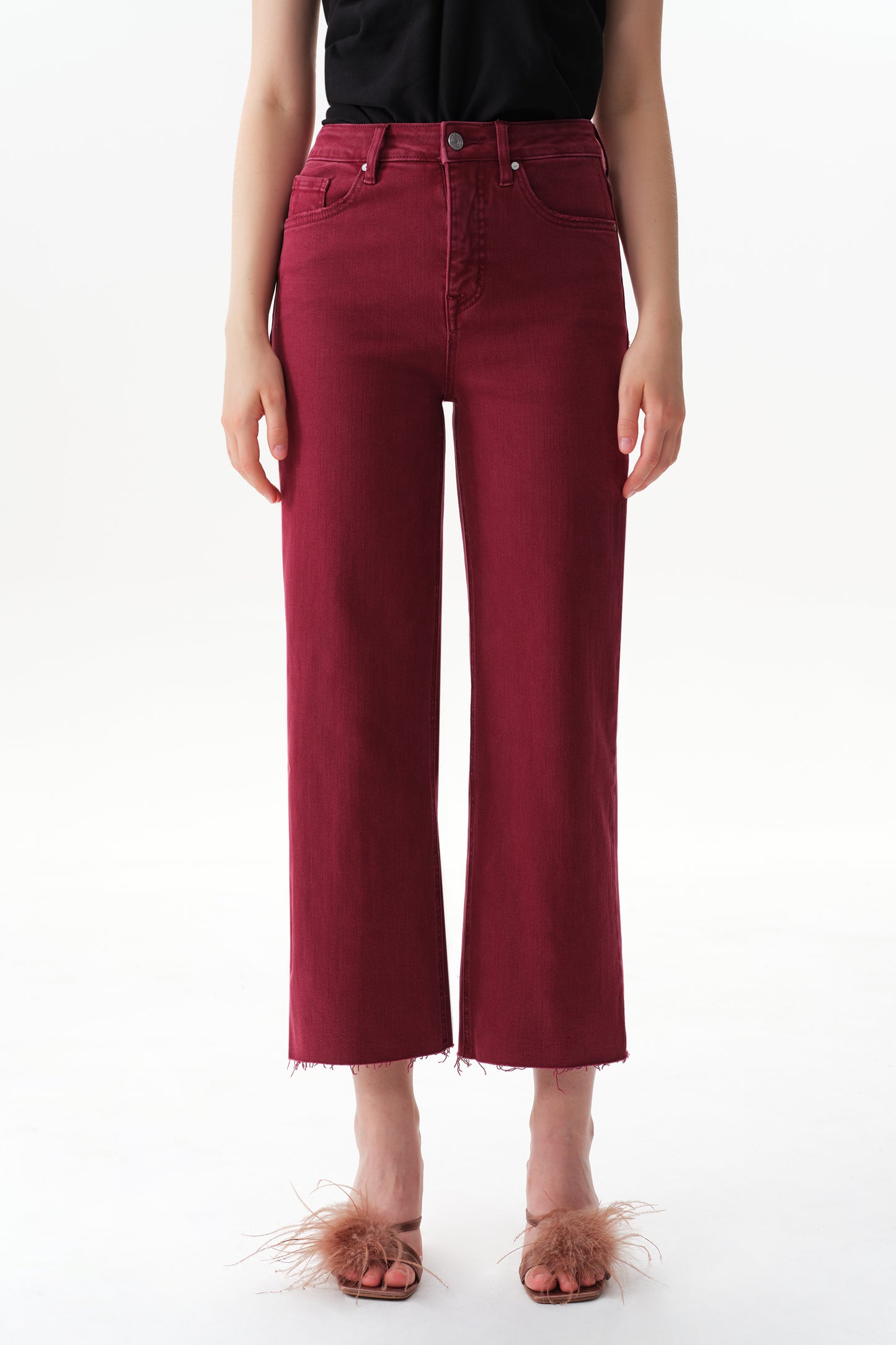 HIGH RISE WIDE LEG (WINE)BYW8015
