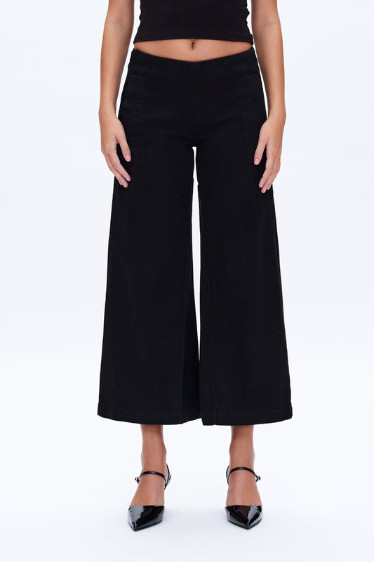 TIMOTHY LOW RISE RELAX WIDE LEG TROUSERS BYMD001 (BYMJ120) BLACK