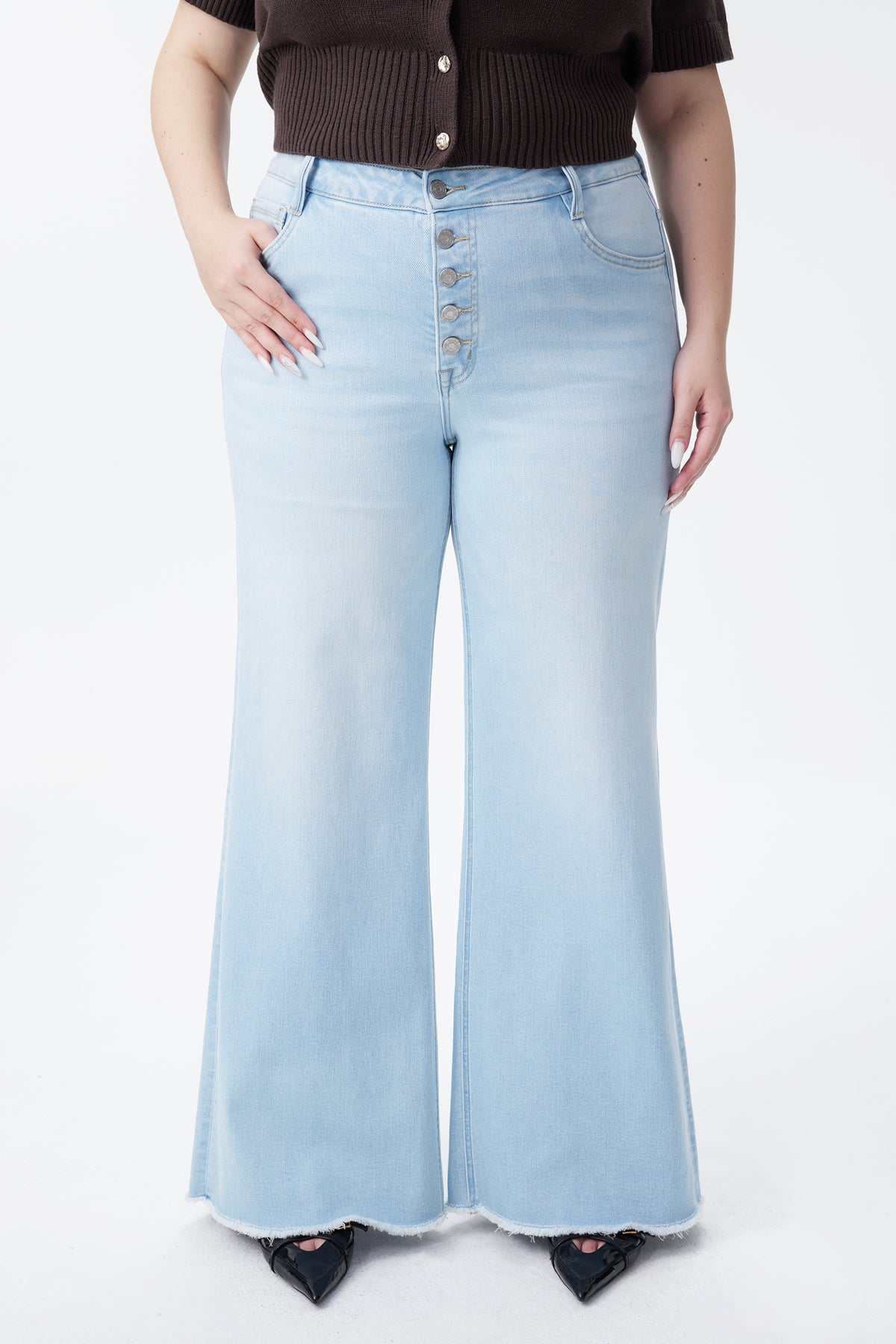 PLUS MID RISE WIDE LEG