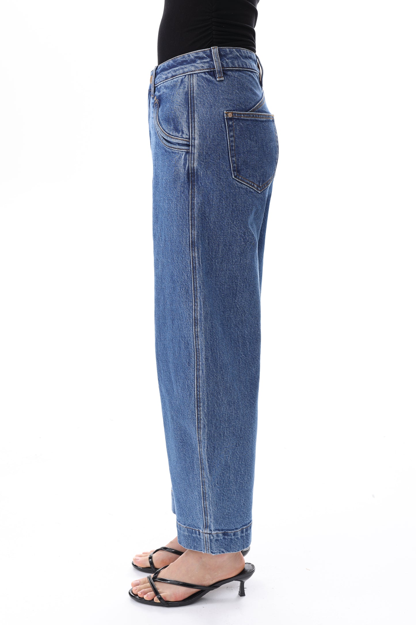 TOKYO M-HIGH RISE DROPPED CROTCH BARREL ANKLE JEANS BYOX073