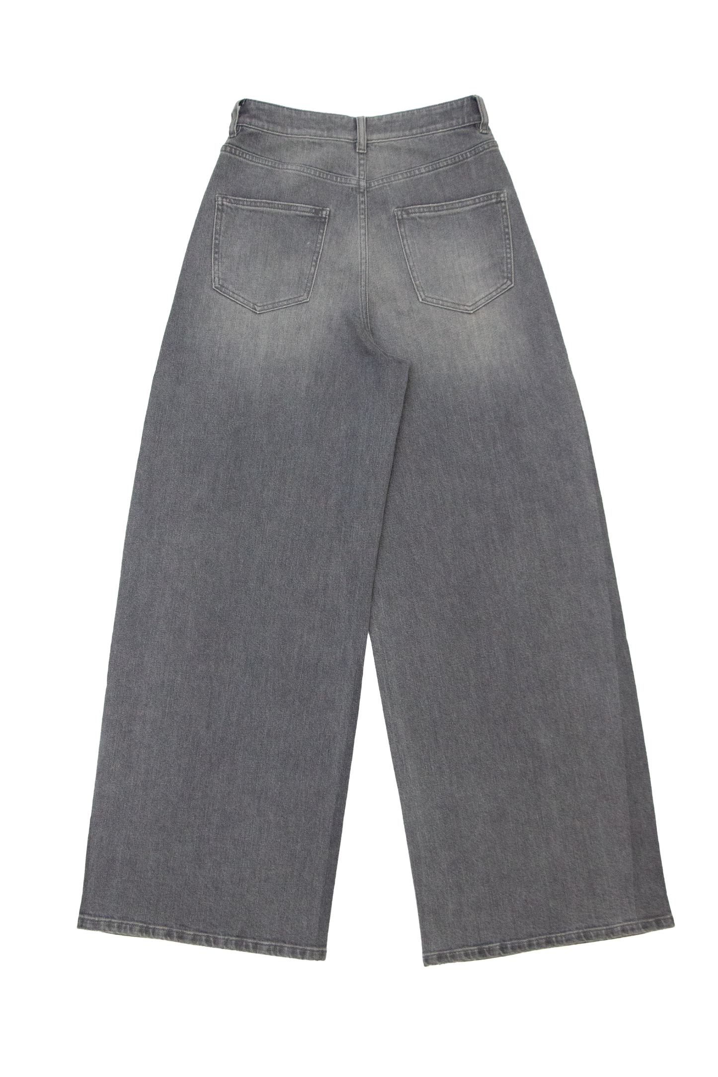 HIGH RISE DROP CROTCH RELAXED BARREL LEG DENIM JEANS BYOX021 (BYMJ243) VINTAGE GRAY