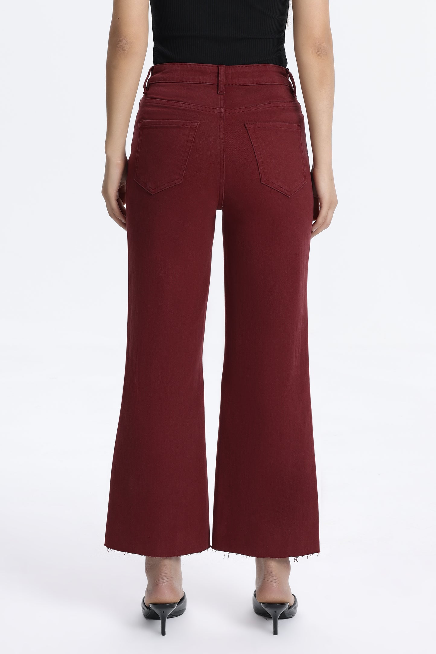 HIGH RISE WIDE LEG BYW8015 CRIMSON