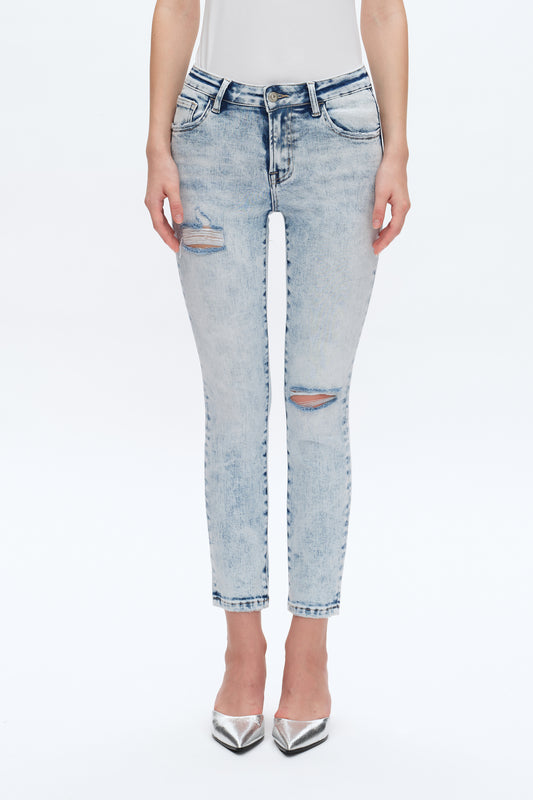 KELLY MID RISE SKINNY JEANS BYS2135 LIGHT BLUE