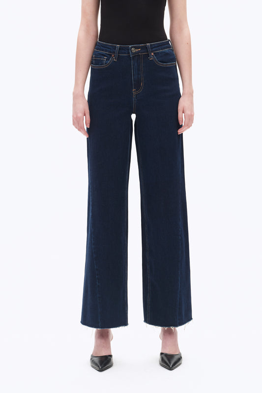 BETH HIGH RISE WIDE LEG JEANS BYW8052 DEEP WATER