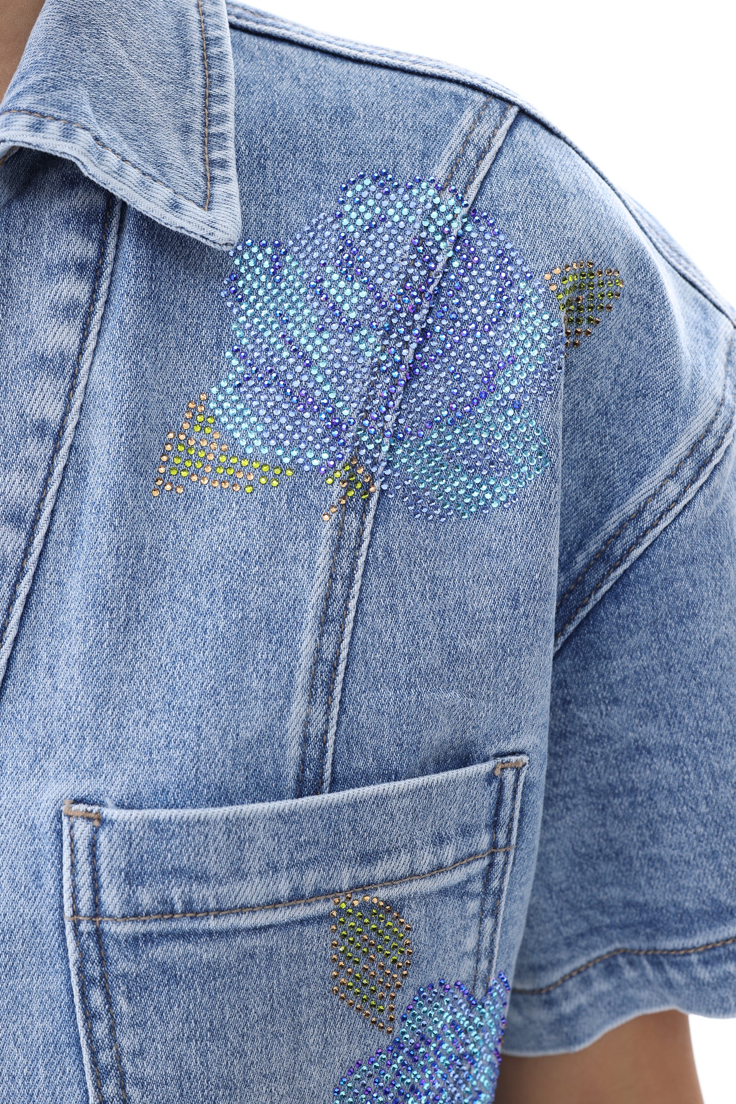 MILAN RHINESTONE EMBELLISHED SHIRT BYJ9093
