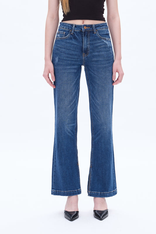 HIGH RISE STRAIGHT JEANS WITH SLIT BYT5149 MIRAGE