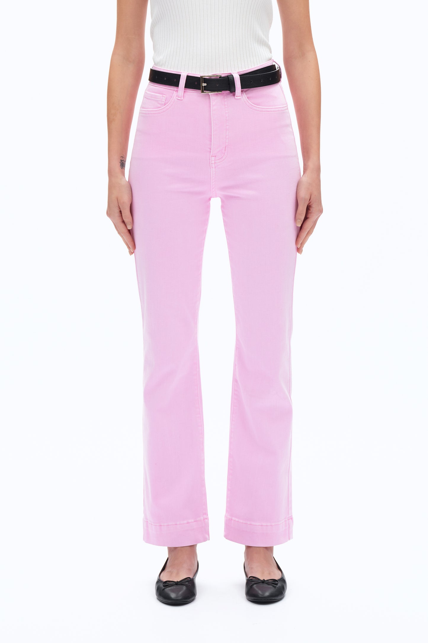 SUPER HIGH RISE BOOTCUT PANTS BYF1173 (BYHE324) PINK LADY