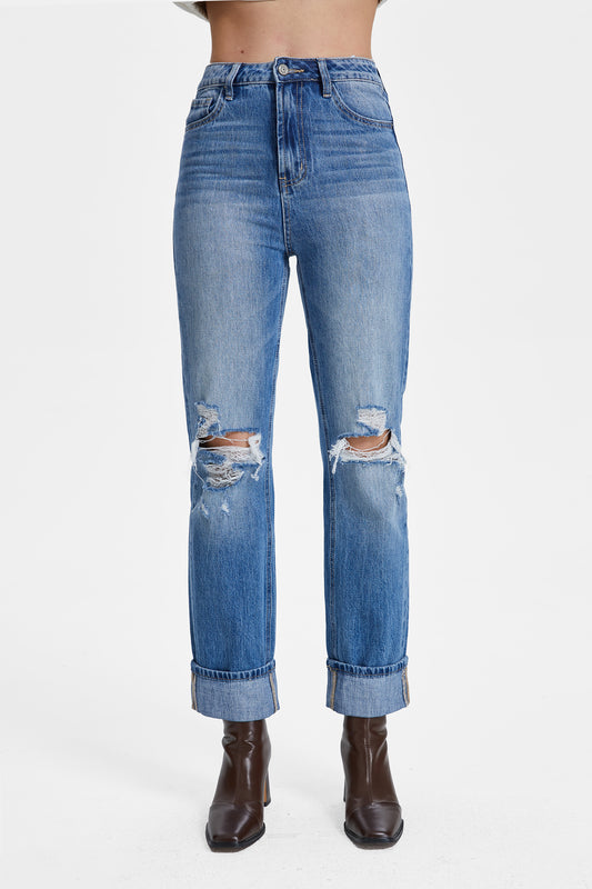 HIGH RISE 90'S VINTAGE STRAIGHT JEAN BYT5159 GLACIER