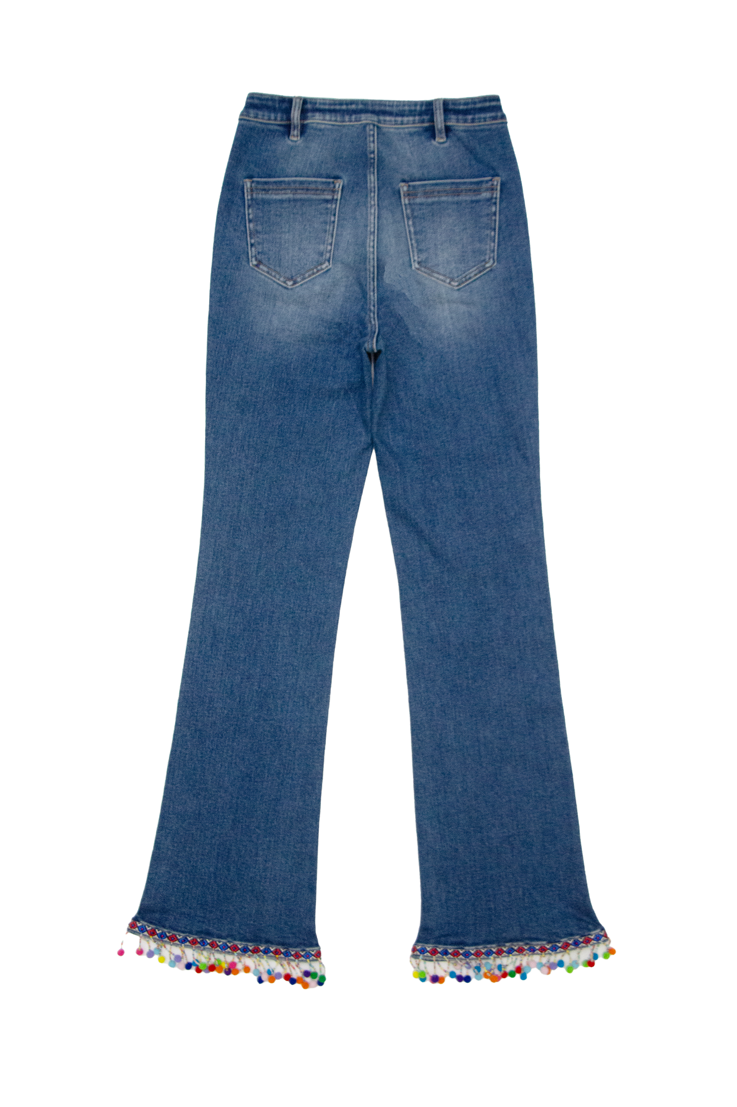 HIGH RISE FLARE LEG DENIM JEANS BYF1199 (DJFWR008) MEDIUM BLUE